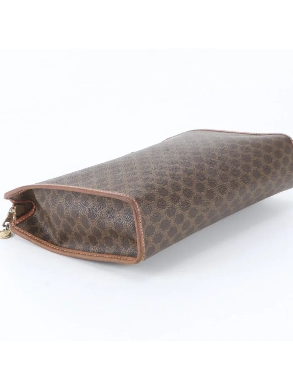 Celine Macadam Leather Clutch Pouch Business Brown
